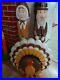 Blow Mold Don Featherstone Pilgrim Boy, Girl, & Turkey BlowMold Decoration