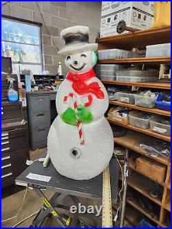 Blow Mold Frosty Snowman Dimpled Red Scarf Pipe Union Products