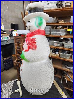 Blow Mold Frosty Snowman Dimpled Red Scarf Pipe Union Products
