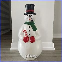 Blow Mold Frosty Snowman Pipe Top Hat Christmas Decoration General Foam Vtg 34