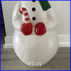 Blow Mold Frosty Snowman Pipe Top Hat Christmas Decoration General Foam Vtg 34