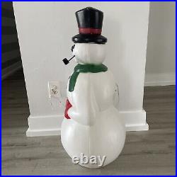 Blow Mold Frosty Snowman Pipe Top Hat Christmas Decoration General Foam Vtg 34