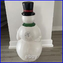 Blow Mold Frosty Snowman Pipe Top Hat Christmas Decoration General Foam Vtg 34