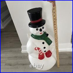 Blow Mold Frosty Snowman Pipe Top Hat Christmas Decoration General Foam Vtg 34