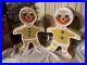 Blow Mold Gingerbread Girl Boy Figures Colored Icing Don Featherstone PAIR