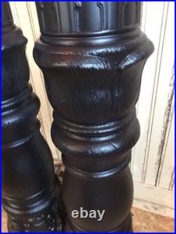 Blow Mold Halloween Candles Haunted House Black Orange Flame Empire Mold PAIR