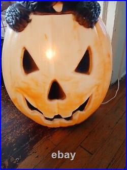 Blow Mold Halloween VTG 1994 TPI Black Cat Pumpkin 28 No Cord & Bulb RARE VTG