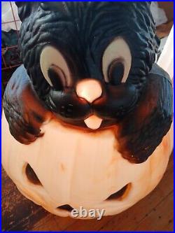 Blow Mold Halloween VTG 1994 TPI Black Cat Pumpkin 28 No Cord & Bulb RARE VTG