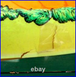 Blow Mold Light Up Scarecrow with Cat & Pumpkin-Rare 1967 Halloween/Thanksgiving