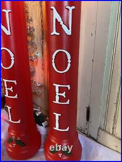 Blow Mold Noel Frosted Tops Nostalgic Christmas Candles Union 39 Lot Of 4