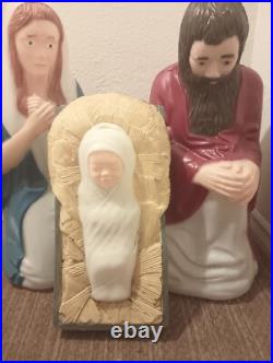 Blow Mold Rare Tpi Nativity Set