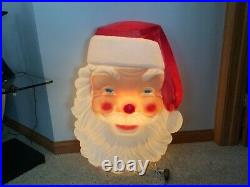 Blow Mold SANTA CLAUS FACE Empire Large 36 Plastic Lighted A30