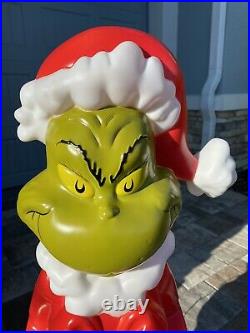 Blow Mold The Grinch Dr Seuss Christmas Santa Xmas 36 Gemmy New Light Up Decor