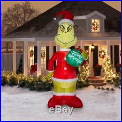 Blow Up Life Size Holiday Grinch Yard Decoration Lights Up LEDs Real Xmas, Party