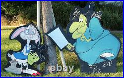 Bugs Bunny & Witch Hazel Set Halloween Lawn Art Sign Decor Looney Tunes