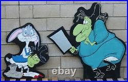 Bugs Bunny & Witch Hazel Set Halloween Lawn Art Sign Decor Looney Tunes