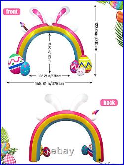 Bunny Ears Eggs Rainbow Arch Easter Inflatable Outdoor Yard Decoration Clearance