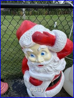 CHRISTMAS BLOW MOLD SANTA CLAUS Large 43 NAUGHTY LIST VINTAGE UNION TESTED