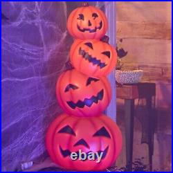 CRACKER BARREL Halloween 2024 3 Foot Stacked Pumpkins Blow Mold Light Up Decor