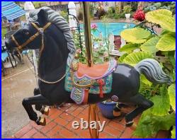 Carousel Horse Large Blow Mold Ornate Black Stallion