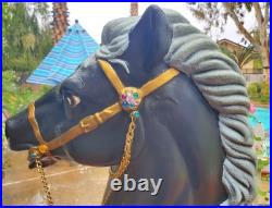 Carousel Horse Large Blow Mold Ornate Black Stallion