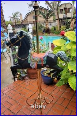 Carousel Horse Large Blow Mold Ornate Black Stallion