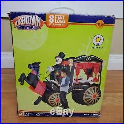 Carriage Hearse Reaper Coffin Gemmy Airblown 8 Halloween Inflatable Blowup