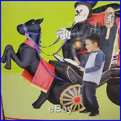 Carriage Hearse Reaper Coffin Gemmy Airblown 8 Halloween Inflatable Blowup