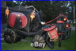 Carriage Hearse With Reaper Rising Coffin Gemmy Air-blown 12 Halloween Inflatable