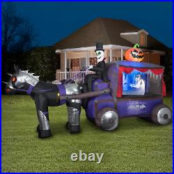 Carriage Hearse with Bride Colossal Inflatable Halloween Yard Decoration Outdoor