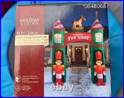 Christmas 12' Tall Airblown Inflatable Santa's Toy Shop Archway Lighted