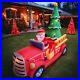 Christmas 9′ Wide Airblown Inflatable North Pole Fire Truck Santa Driving Gemmy