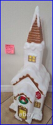Christmas Blow Mold Church Chapel Light Up Holiday Time Decoration 32 New