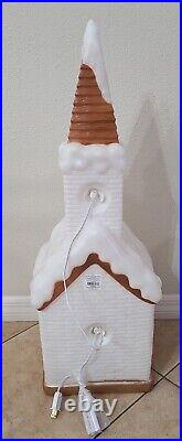 Christmas Blow Mold Church Chapel Light Up Holiday Time Decoration 32 New
