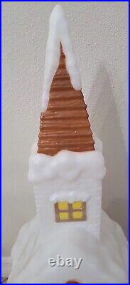Christmas Blow Mold Church Chapel Light Up Holiday Time Decoration 32 New