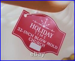 Christmas Blow Mold Church Chapel Light Up Holiday Time Decoration 32 New
