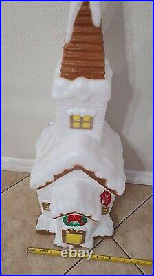 Christmas Blow Mold Church Chapel Light Up Holiday Time Decoration 32 New