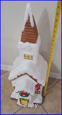 Christmas Blow Mold Church Chapel Light Up Holiday Time Decoration 32 New