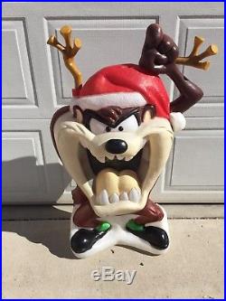 Christmas Blow Mold Taz Outside Lighted Decoration Used Vintage Looney Tunes