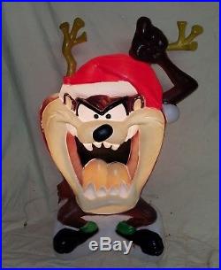 Christmas Blow Mold Taz Outside Lighted Decoration Used Vintage Looney Tunes 40