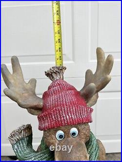 Christmas Corner 29 Reindeer Statue North Pole Sign with Bunny Decoration