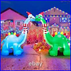 Christmas Dinosaur Archway Airblown Inflatable Decor Outdoor LED Blow Up Party