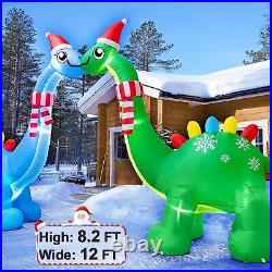 Christmas Dinosaur Archway Airblown Inflatable Decor Outdoor LED Blow Up Party