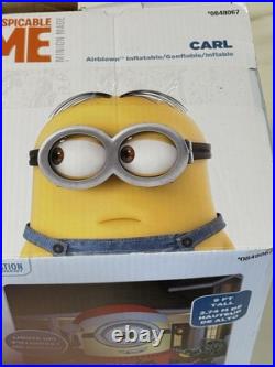 Christmas Gemmy 9 ft Tall Light Up Minion Stuart Happy Holidays Inflatable EUC