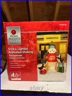 Christmas -Home Accents 5 ft 6 in Animated Shaking Snowman Inflatable