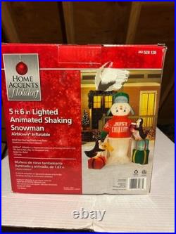 Christmas -Home Accents 5 ft 6 in Animated Shaking Snowman Inflatable