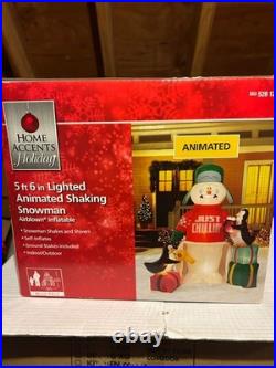 Christmas -Home Accents 5 ft 6 in Animated Shaking Snowman Inflatable