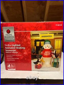 Christmas -Home Accents 5 ft 6 in Animated Shaking Snowman Inflatable