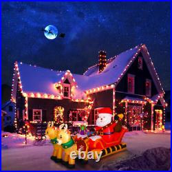 Christmas Inflatable Santa Claus Reindeer Sleigh Blowup Yard Decoration LED
