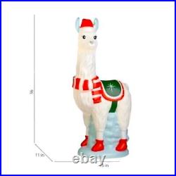Christmas Llama Blow Mold Lighted Outdoor Decoration 36 Inch New In Box